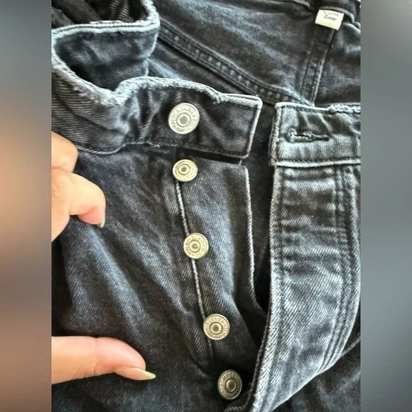 Abercrombie & Fitch Dark Wash Dad High Rise Curve Love Denim Jeans